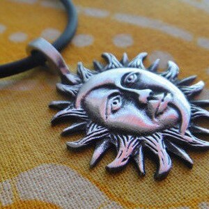 Tribal Sun and Moon Pendant Necklace image 2