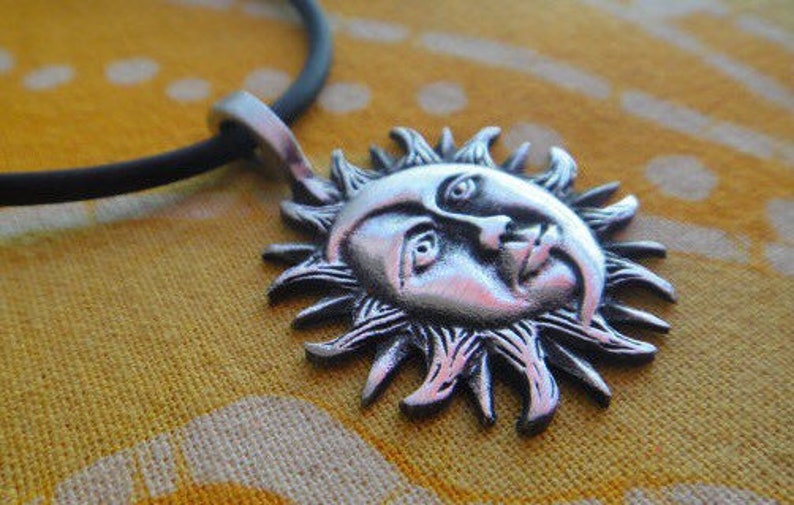 Tribal Sun and Moon Pendant Necklace image 2