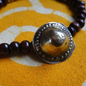 Antique Arabic Button Prayer Bead Bracelet  Anklet Mens Boho Middle Eastern Tribal Jewelry