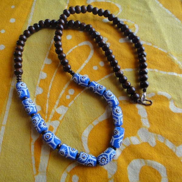 Afrikanischen Handel Perlen Halskette Gebet Perle Mala Rasta Mens lange Aussage Hanf Tribal