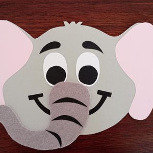 Handgemachte Tier-Grußkarte Elefant – 3D Kinderkarte zur Geburt oder Geburtstag – Klappkarte mit Filz & Papier – personalisierbar