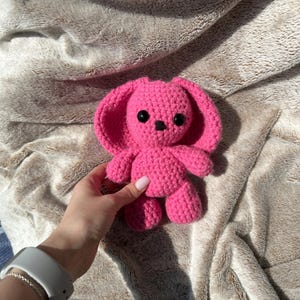 Pink Amigurumi Bunny – Handmade Crochet Plush Toy | Cute Gift for Kids or Decor
