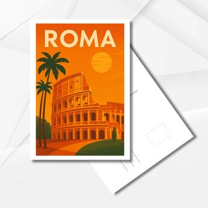 Carte postale de voyage ROMA - imprimable de style vintage