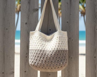 Häkeltasche für Tote Bag MUSTER PDF • Einfache Markttasche • Wiederverwendbare Strandtasche • Anfängerfreundliches Häkelmuster • Sofortiger Download - Englisch