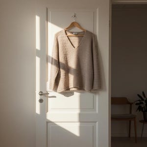 Oversized Crochet Sweater Pattern PDF – Easy V-Neck Pullover, Women’s Top Down Jumper, Digital Download, Sizes XS-XXL - English