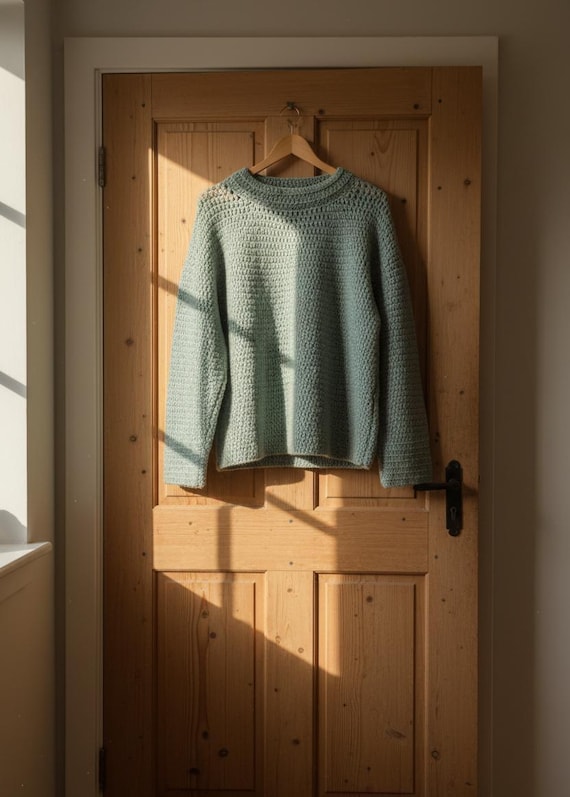 Crochet Sweater Pattern PDF • Top-Down Round Yoke • Sizes S–XXXL • Medium/Worsted #4 • 5 mm Hook • Digital Download