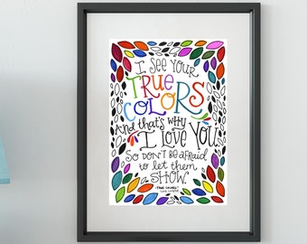 True Colors | Lyrics Print