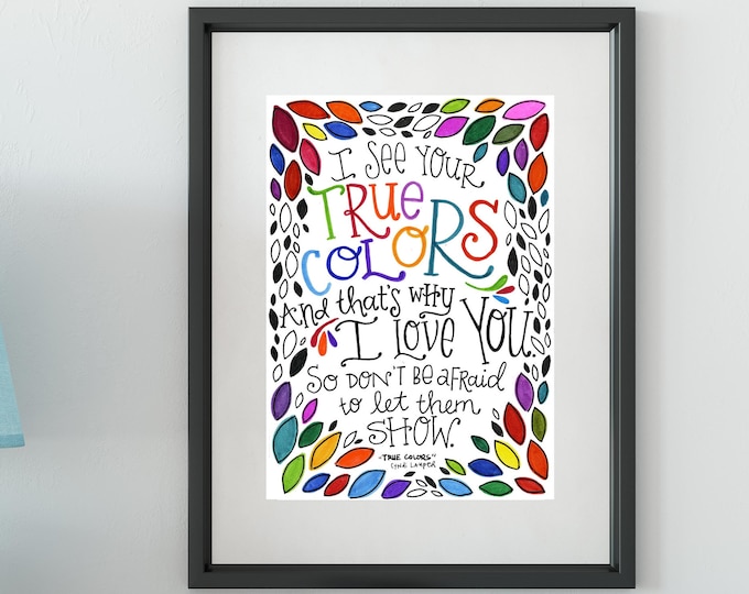 True Colors | Lyrics Print