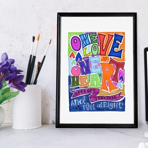 One Love | Lyrics Print