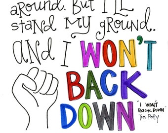 I Won't Back Down | Lyrics Print