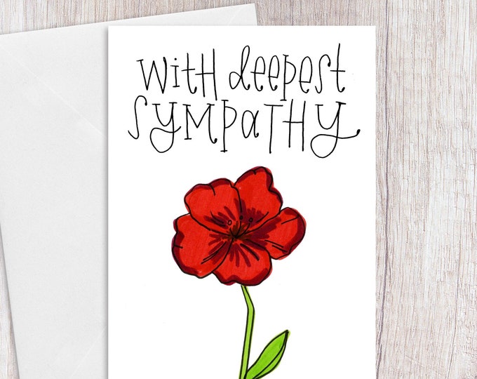 With Deepest Sympathy |  Greeting Card | Blank Inside