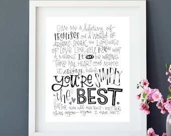 Simply the Best | Lyrics Print