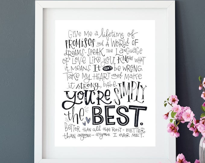 Simply the Best | Lyrics Print