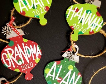 Personalized Handpainted Ornament | Wood Cutout