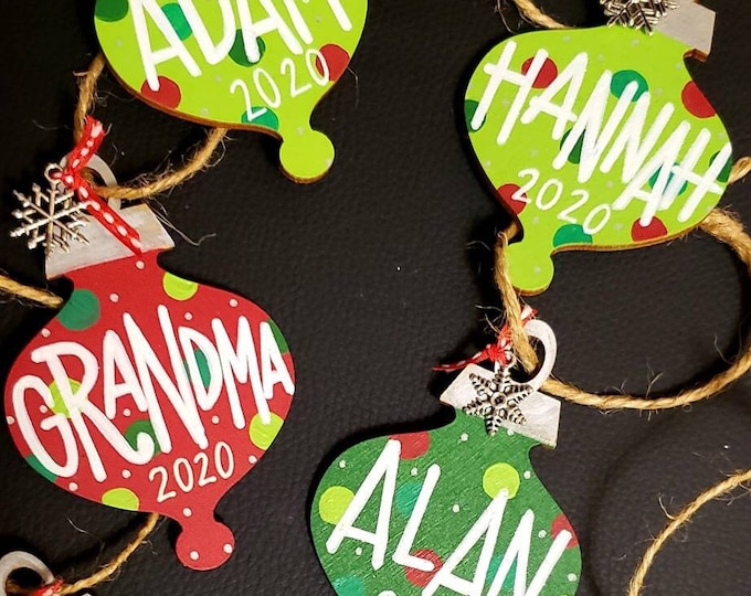 Personalized Handpainted Ornament | Wood Cutout