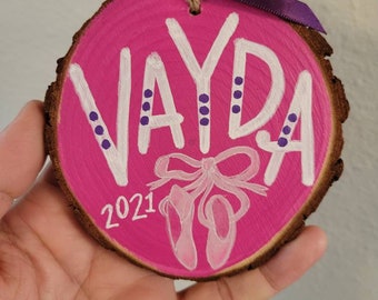 Personalized Custom Ornament | Handpainted | Wood Round | Hobbies, Interests, Dance, Music