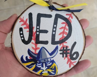 TEAM logo Ornament | Personalized Handpainted | Athlete, Sports, Team Colors