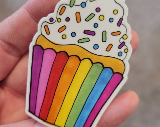 Rainbow Cupcake | Vinyl Sticker