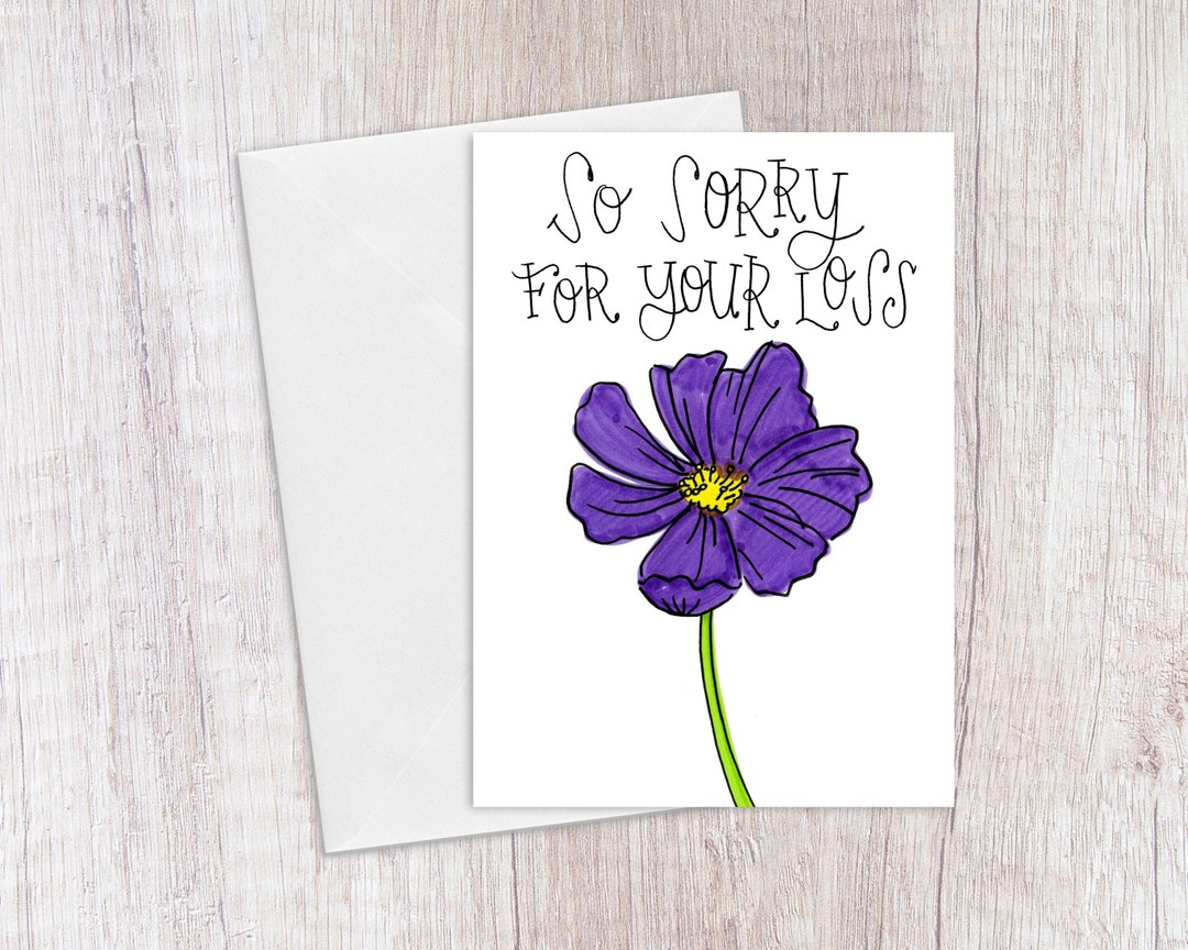 So Sorry for Your Loss | Greeting Card | Blank Inside - Etsy