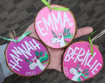 Personalized Handpainted Ornament | Unicorn Design