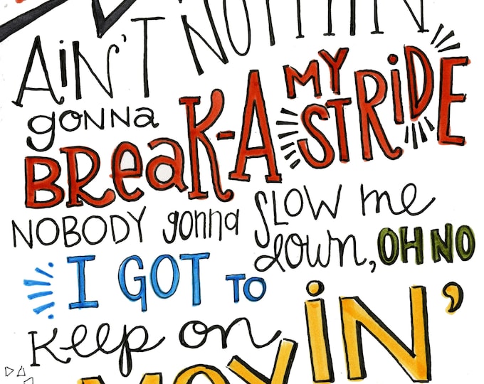 Break my Stride | Lyrics Print