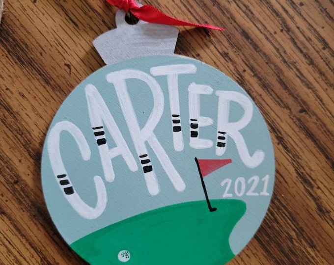 Personalized Custom Ornament | Handpainted | Wood Cutout | Hobbies, Interests, Bowling, Golf