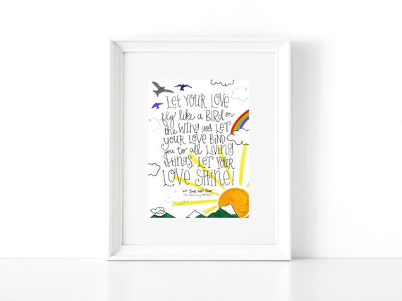 Let Your Love Flow Lyrics Print Etsy Let Your Love Flow Lyrics Print Etsy