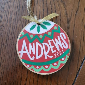 Personalized Handpainted Ornament | Fairisle Design