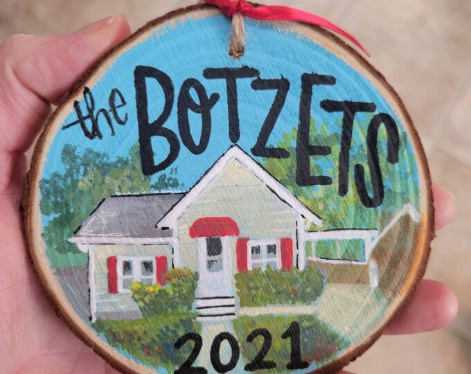 Personalized Handpainted Ornament | Custom House Design