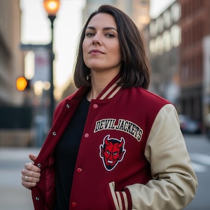 Letterman Custom Varsity Jacket, Varsity Letterman Jacket, Personalized Chenille Letter Patches, Monogram Chenille Patchwork For Women&#39;s