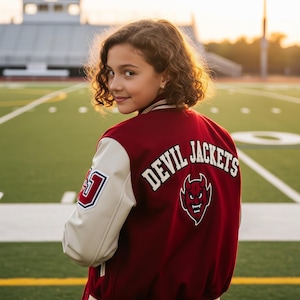 Personalized Kids Varsity Jacket Bomber Jacket Custom Name Patch Kids Varsity Jacket Letterman Jacket, Kids Baseball Jacket Sports Jacket