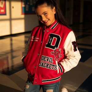 Custom Kids Varsity Letterman Jacket: Vintage Style Bomber, Personalized Patches