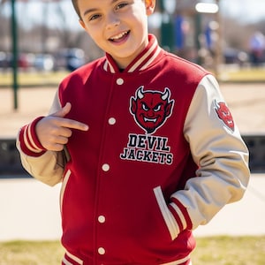 Personalized Varsity Jacket, Custom Name & Initials for Kids, Boys Girls Unisex Baseball College Jacket, Sportswear College Uniform Jacket