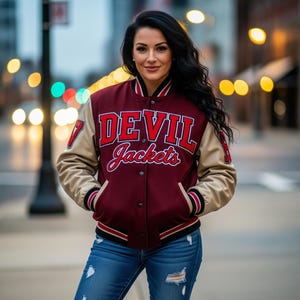 Women&#39;s Varsity Jacket Ladies Varsity Jackets Custom Letterman Jacket Custom Letter Varsity Jacket Girls Jacket Gift For Her