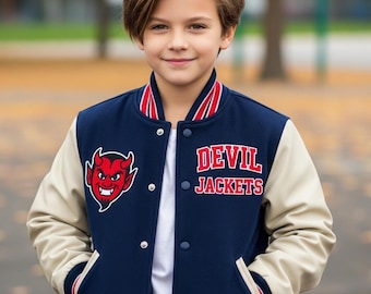 Bomber Varsity Jacket, Customized Football Toddler Varsity Top, Personalized with Name and Number