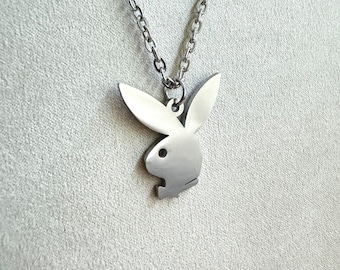 Pendentif Lapin Cartoon En Argent Sterling - Occasion - Bijou Fantaisie Mignon
