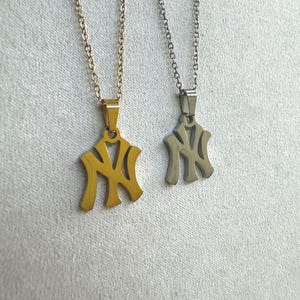 Collar de Nueva York, colgante de Nueva York, collar femenino, collar delicado, collar con letras, estilo béisbol Y2K, regalo para ella, regalo para novia