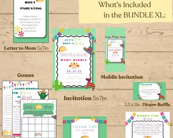 Taco Bout A Baby Shower Bundle: Editable Invitation & Games (Digital Download)