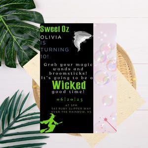 Editable Wicked Theme Invitation, Wicked Birthday, Wicked Theme, Kids Birthday, Wicked Edit, Template for Wicked Party