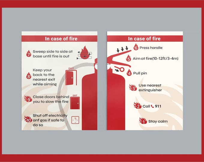 Fire Safety Poster With FREE Printable Race/pass ID Card/badge Design ...