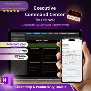 OneNote Executive Command Center: Leadership & Productivity System 2026 - 2028 (Digital Download)