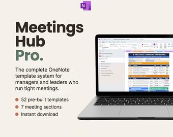 Meeting Templates for OneNote | 52 Templates | Meetings Hub Pro | Manager & Executive Meeting System