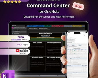 2026 OneNote Executive Command Center: Leadership & Productivity System (Digital Download)