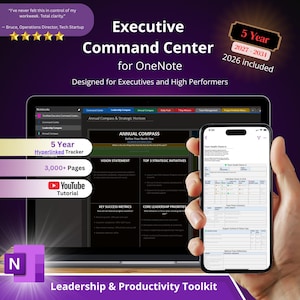 OneNote Executive Command Center: 5-Year Leadership System (Digital Download)