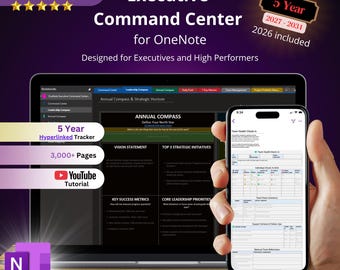 OneNote Executive Command Center: 5-Year Leadership System (Digital Download)