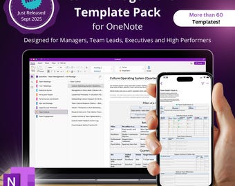 Team Management Template Package for OneNote | Leadership & Productivity System | Project, Meeting and Goal Templates