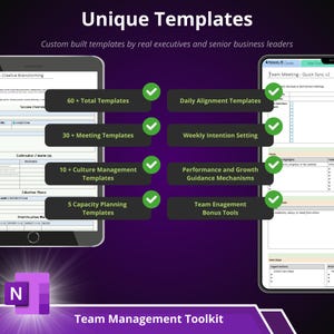 Team Management Template Package for Onenote | Leadership ...