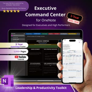 Centro de Comando Ejecutivo de OneNote: Sistema de Liderazgo de 5 Años (Descarga digital)