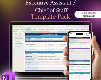 EA / Chief of Staff OneNote Command Center: Executive Assistant Template Pack, Digital Planner for Microsoft OneNote (Digital Download)
