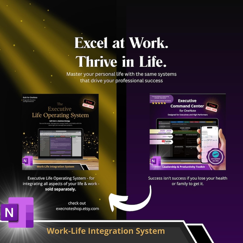 OneNote Executive Command Center: Leadership & Productivity System 2026 - 2028 (Digital Download) image 5